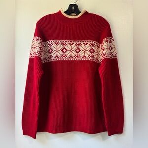 Vintage Venezia Jeans Women’s Clothing Co Red Sequins Fair Isle Sweater Sz 16